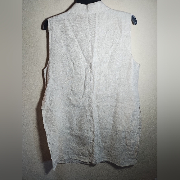 Chicos Linen Tunic Top Lagenlook Minimalist Boho Long Tunic - Picture 9 of 16